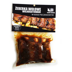 Wolno gotowane żeberka wołowe w sosie pieczeniowym 250g